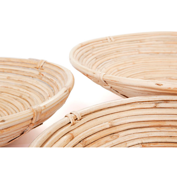 Set Of 3 Naini Handmade Round Decorative Cane Fruit Bowls - Fab Habitat , Decorative Bowls & Accents, [product_size],