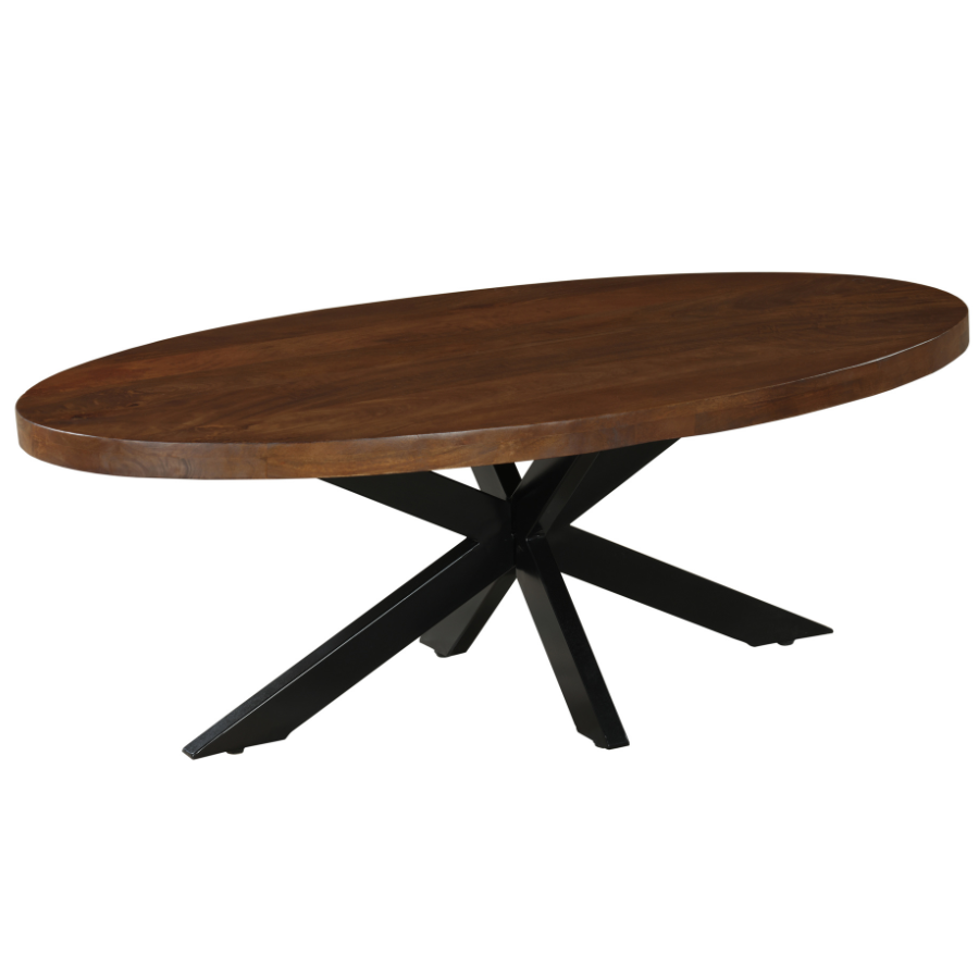 Nova Walnut Finish 130 CM Wooden Oval Coffee Table - Fab Habitat , Coffee Tables, [product_size],