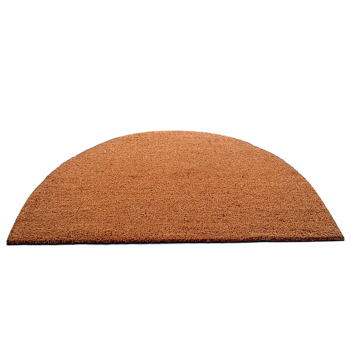 Nubra Natural Plain Half Round PVC Backed Coir Doormat - Fab Habitat , Doormats, [product_size],