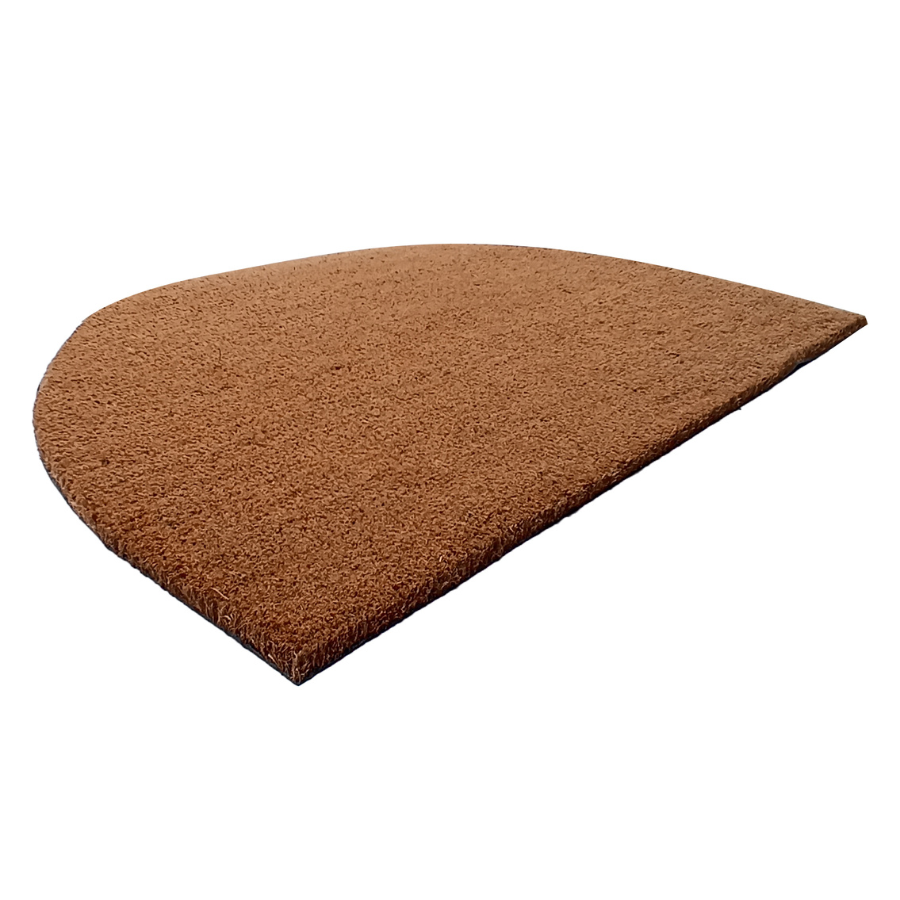 Nubra Natural Plain Half Round PVC Backed Coir Doormat - Fab Habitat , Doormats, [product_size],