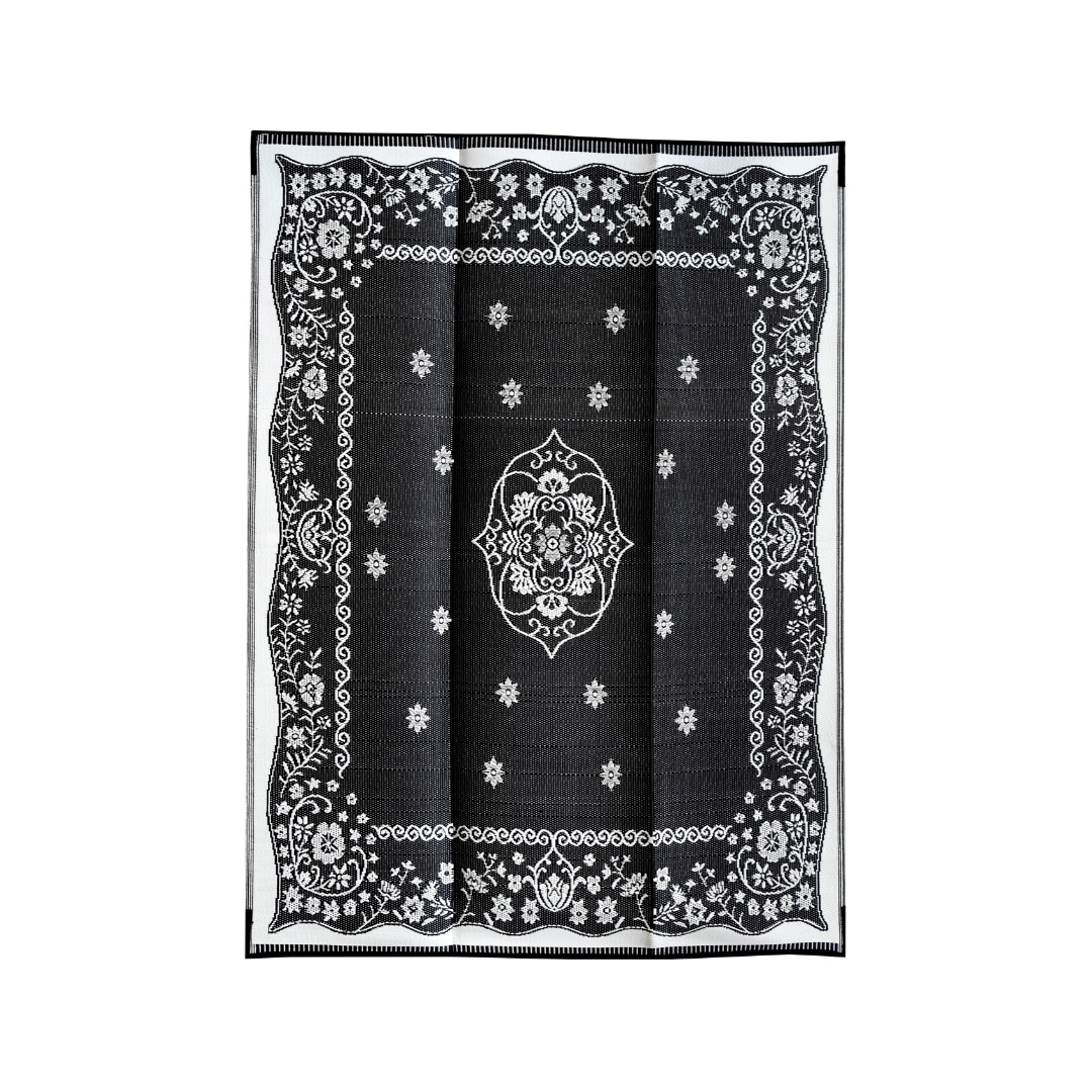 Oriental Black & White Traditional Foldable Waterproof Large Camping Mat - 270x360 CM - Fab Habitat , Camping Mats,