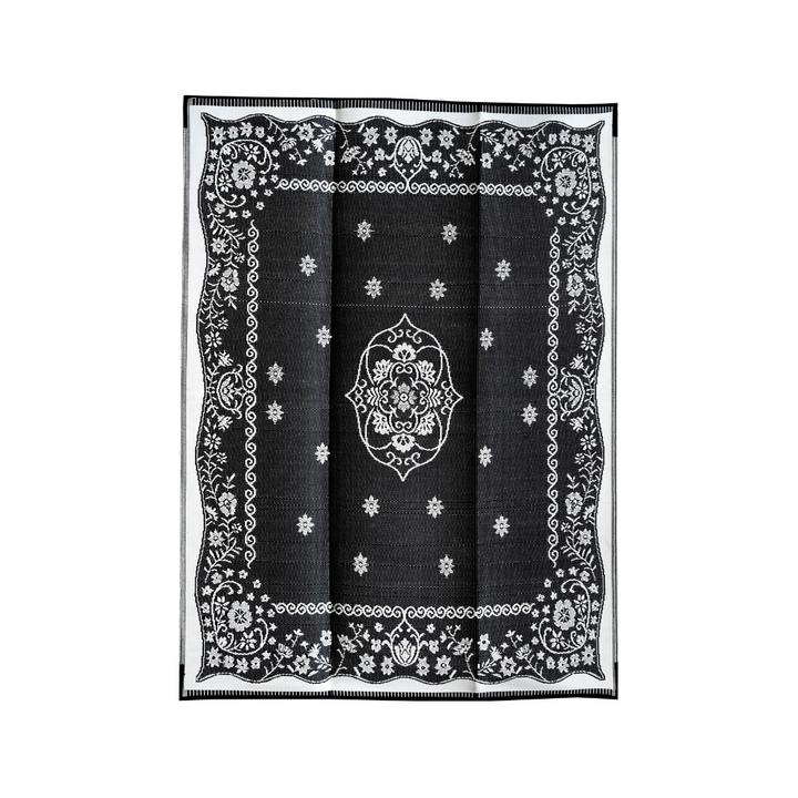 Oriental Black & White Traditional Foldable Waterproof Large Camping Mat - 270x360 CM - Fab Habitat , Camping Mats,