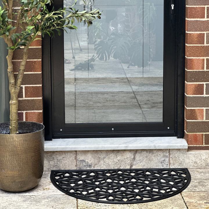 60x90 cm Perisa Decorative Half Round Rubber Doormat - Fab Habitat , Doormats, [product_size],