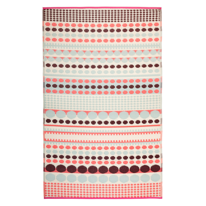 Rovaniemi Multi Coloured Pink Scandinavian Recycled Plastic Outdoor Rug - Fab Habitat , Recycled Plastic Rugs & Mats, [product_size],