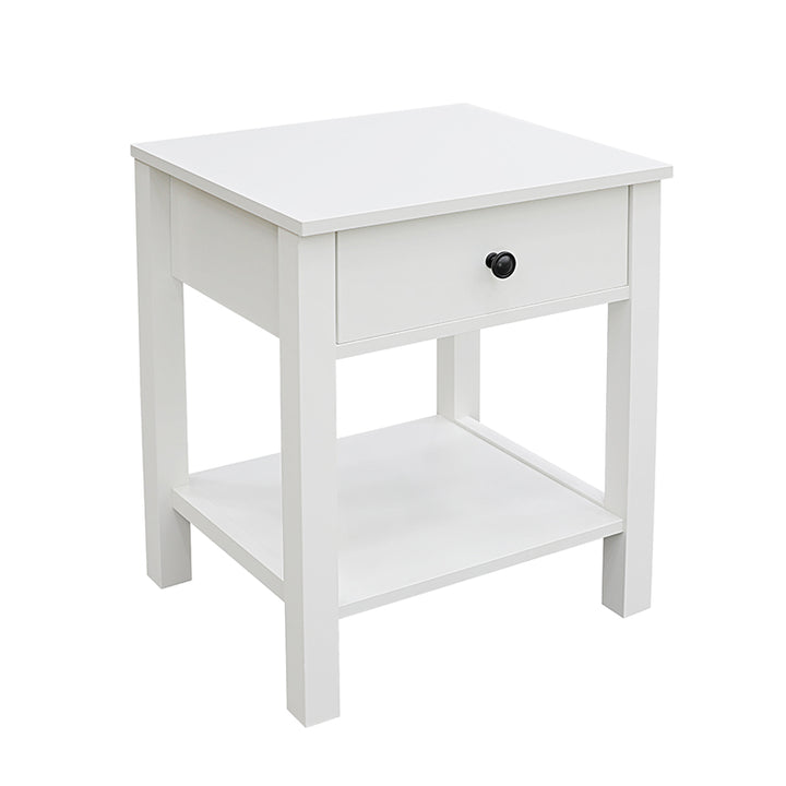 Safi White Bedside Table with 1 Drawer - Fab Habitat , Side Tables, [product_size],