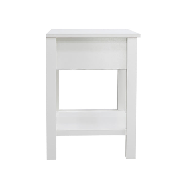 Safi White Bedside Table with 1 Drawer - Fab Habitat , Side Tables, [product_size],