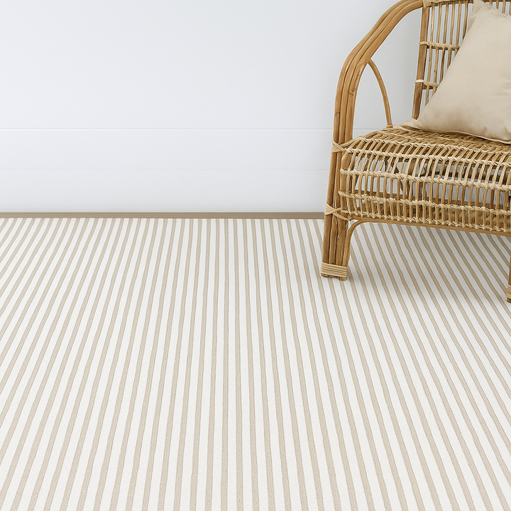 Seoul Beige Striped Indoor Outdoor Rug