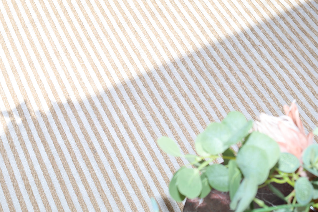 Seoul Beige Striped Indoor Outdoor Rug
