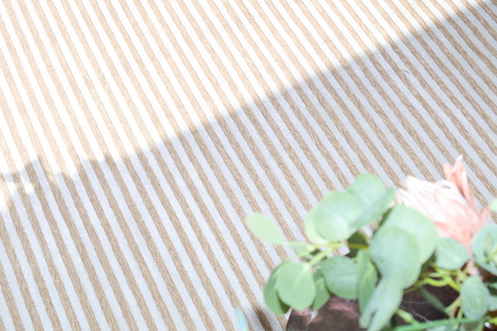 Seoul Beige Striped Indoor Outdoor Rug