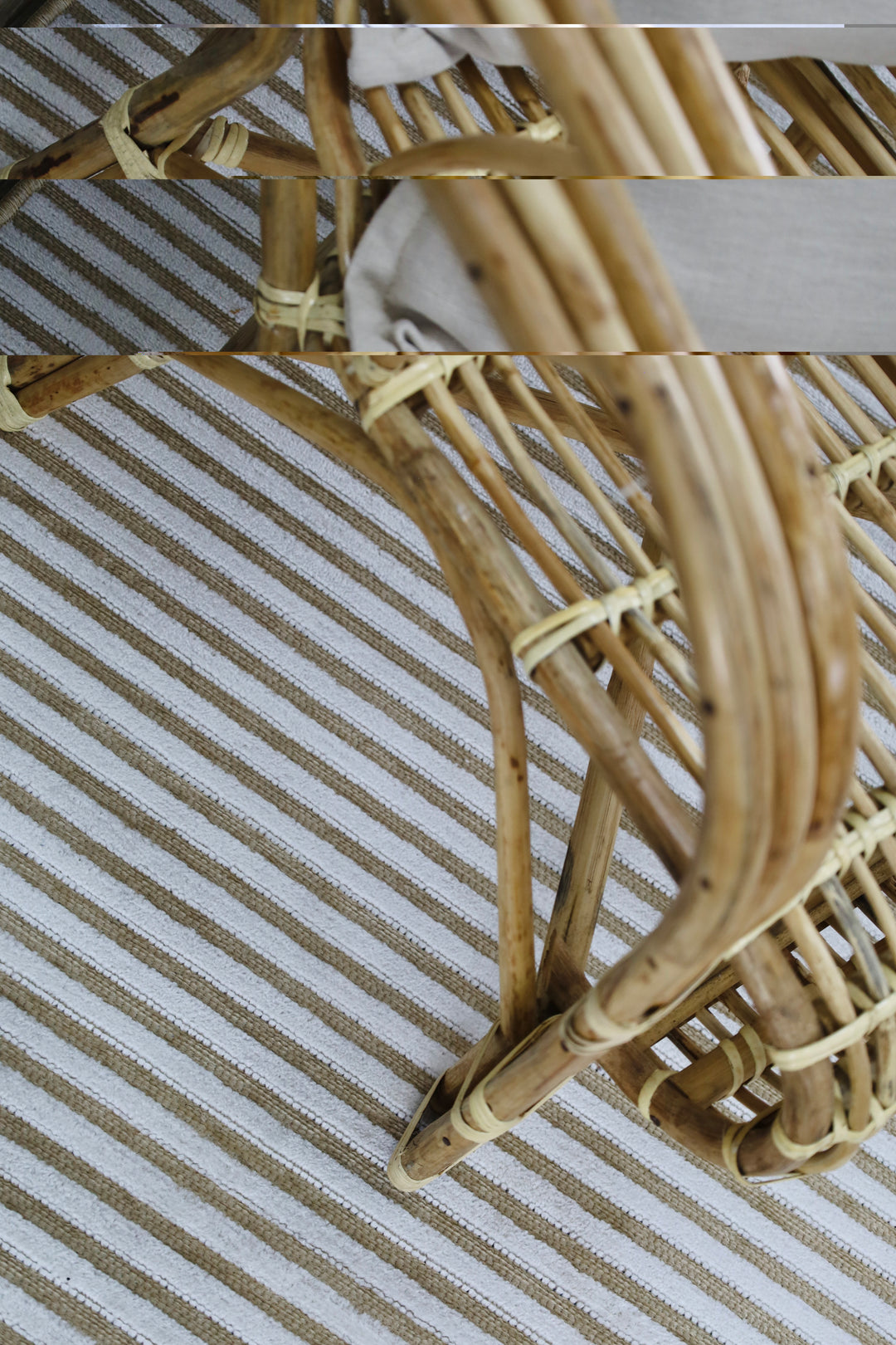 Seoul Beige Striped Indoor Outdoor Rug