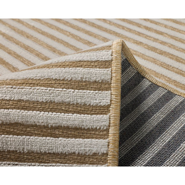 Seoul Beige Striped Indoor Outdoor Rug