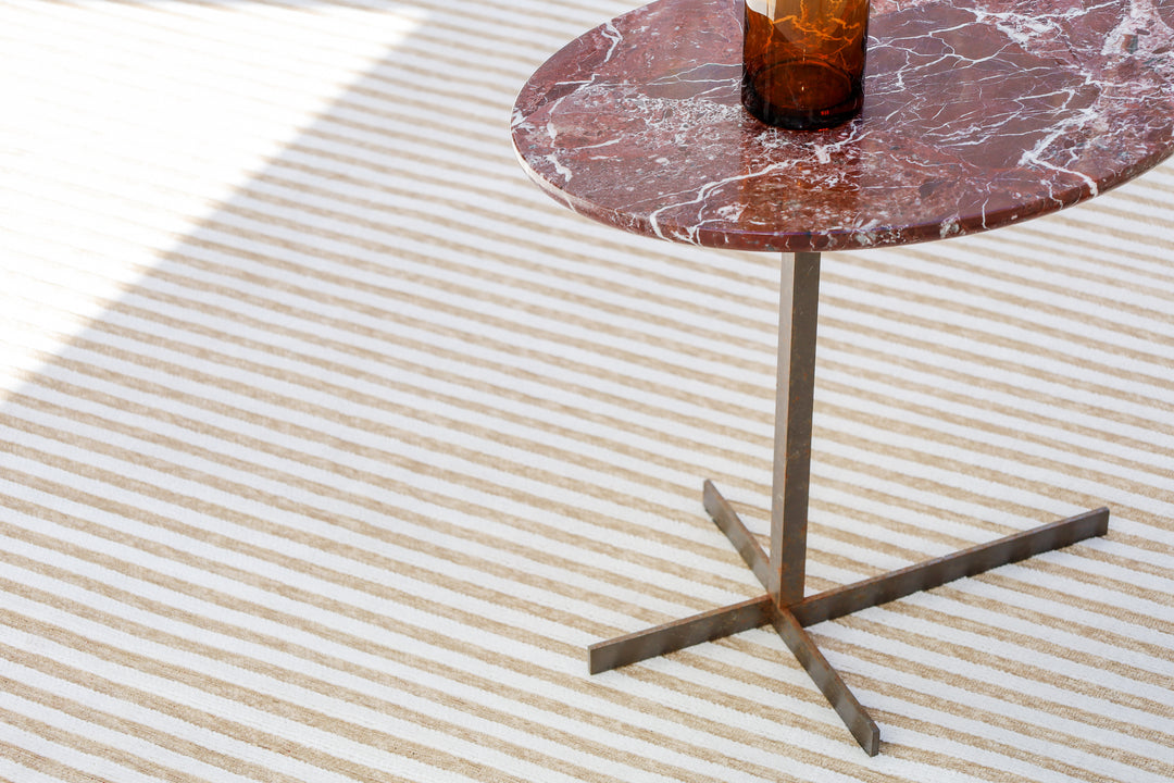 Seoul Beige Striped Indoor Outdoor Rug