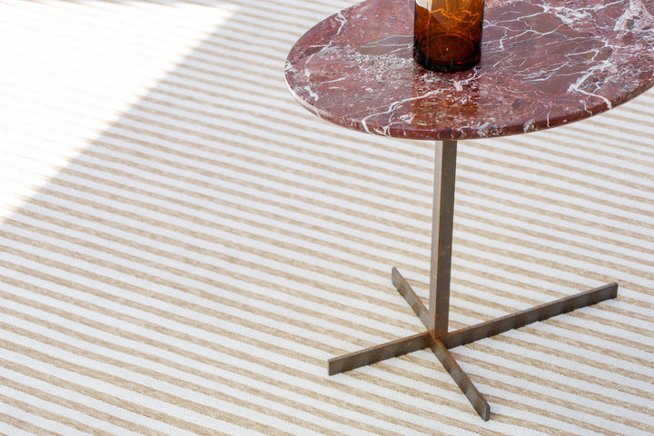 Seoul Beige Striped Indoor Outdoor Rug