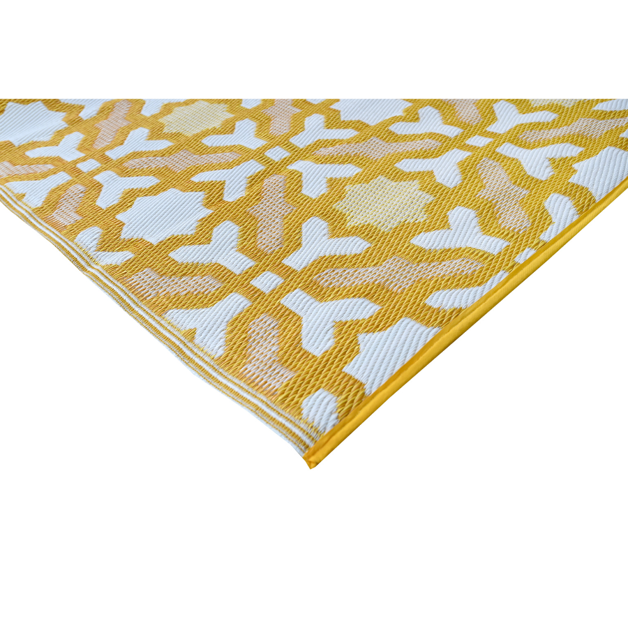 Seville Yellow Recycled Plastic Large Outdoor Rug - Fab Habitat , Recycled Plastic Rugs & Mats, [product_size],