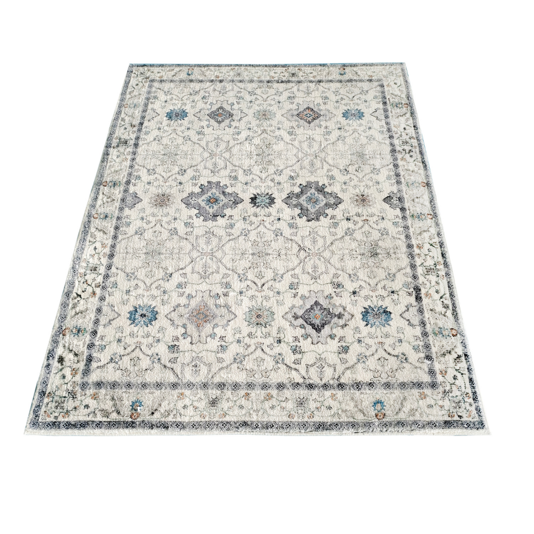 Susa Ivory Multicolour Traditional Distressed Rug - Fab Habitat , Soft And Plush Turkish Rugs, [product_size],