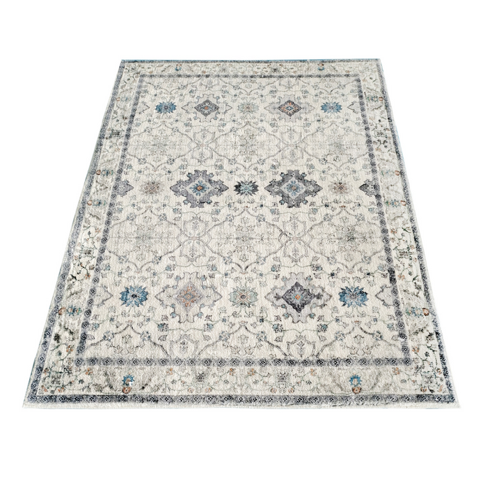 Susa Ivory Multicolour Traditional Distressed Rug - Fab Habitat , Soft And Plush Turkish Rugs, [product_size],