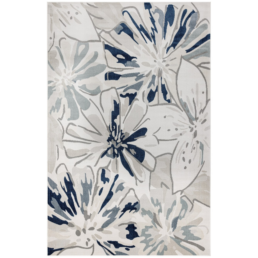 Tawang Navy and Cream Indoor Outdoor Rug