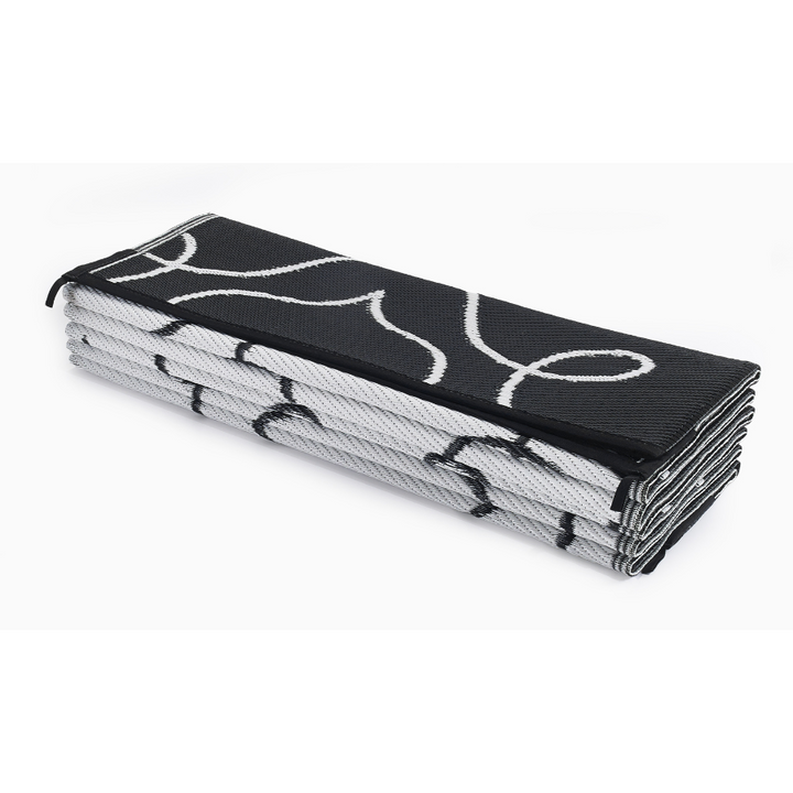 Syracuse Black & White Floral Pattern Foldable Waterproof Large Camping Mat - 270x360 cm - Fab Habitat , Camping Mats,