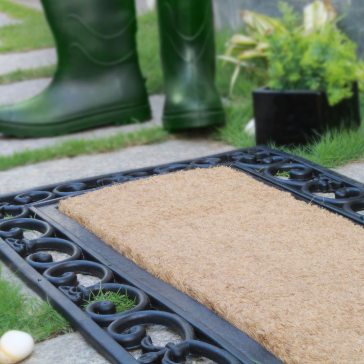 Vista Plain Natural Rubber Bordered Long Coir Doormat (45x120cm) - Fab Habitat , Doormats, [product_size],