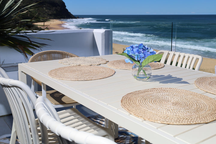 Set Of 4 Willow Natural Jute Round Placemats And Coasters