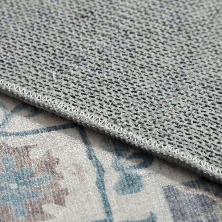 60 Cm X 180 Cm Anna Grey Machine Washable Non Slip Kitchen Mat - Fab Habitat , Machine Washable Kitchen Mats, [product_size],