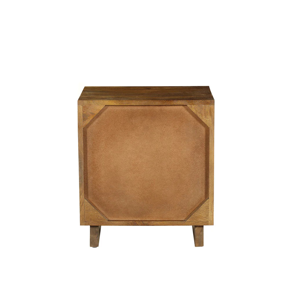 Leo Solid Wood Modern 2 Drawer Bedside Table - Fab Habitat , Side Tables, [product_size],