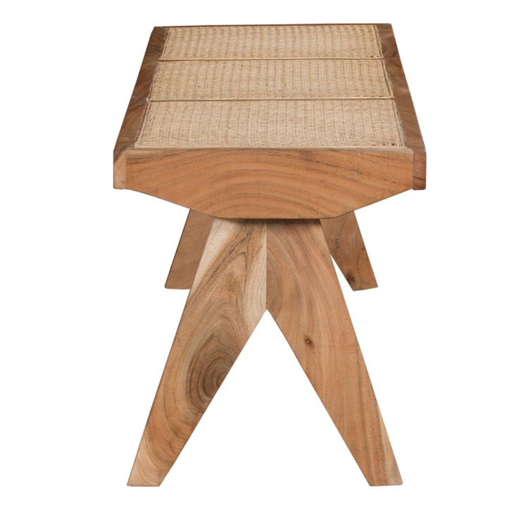 Byron Natural 2 Seater Mango Wood Rattan Bench - Fab Habitat , Benches, [product_size],