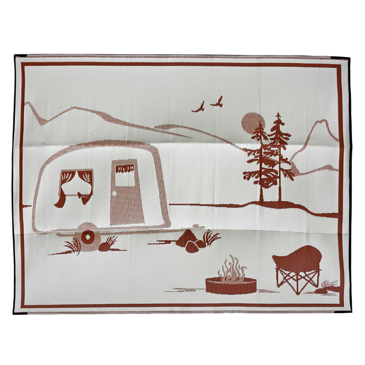 Campsite Beige & Brown Foldable Waterproof Large Camping Mat - 270x360 CM - Fab Habitat , Camping Mats,