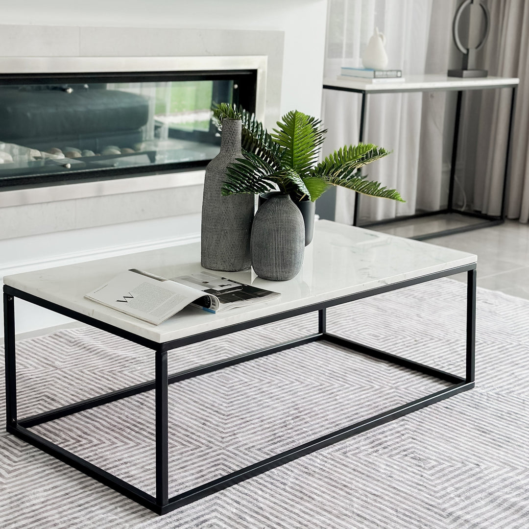 Jal Marble Top Large Coffee Table - Coffee Tables Fab Habitat