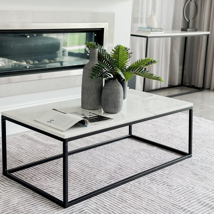 Jal Marble Top Large Coffee Table - Coffee Tables Fab Habitat