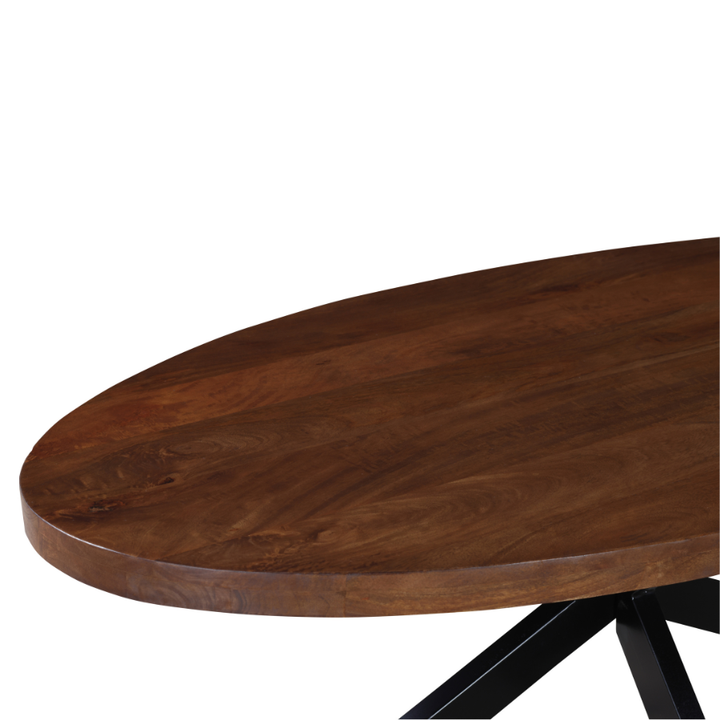 Nova Walnut Finish 130 CM Wooden Oval Coffee Table - Coffee Tables Fab Habitat