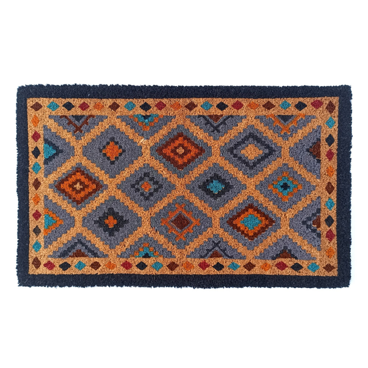 Kilim Multicolour PVC Backed Coir Doormat - Doormats Fab Habitat