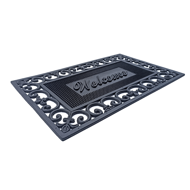 Welcome Rubber Doormat - Doormats Fab Habitat