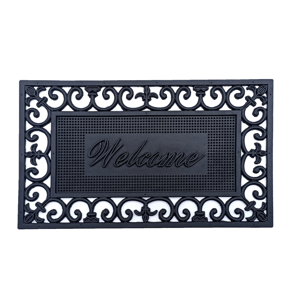 Welcome Rubber Doormat - Doormats Fab Habitat