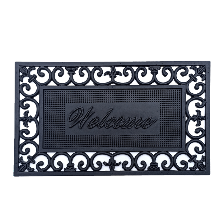 Welcome Rubber Doormat - Doormats Fab Habitat