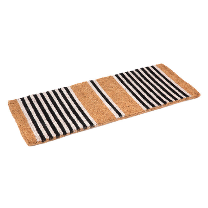Nui Striped Coastal Coir Extra Long Front Door Mat - Doormats Fab Habitat