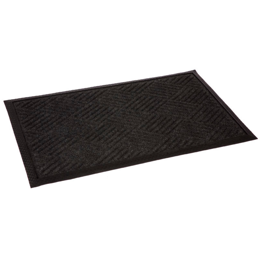 Ellora Charcoal Black Thin Polypropylene Doormat - Doormats Fab Habitat