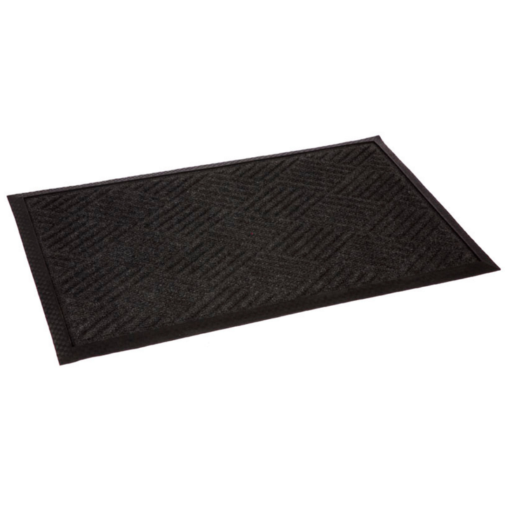 Ellora Charcoal Black Thin Polypropylene Doormat - Doormats Fab Habitat