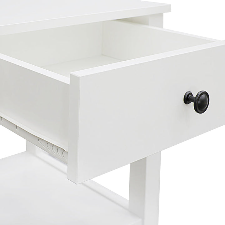 Safi White Bedside Table with 1 Drawer - Side Tables Fab Habitat