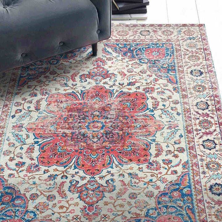 Babylon Multicolour Traditional Distressed Large Rug - Soft And Plush Turkish Rugs Fab Habitat