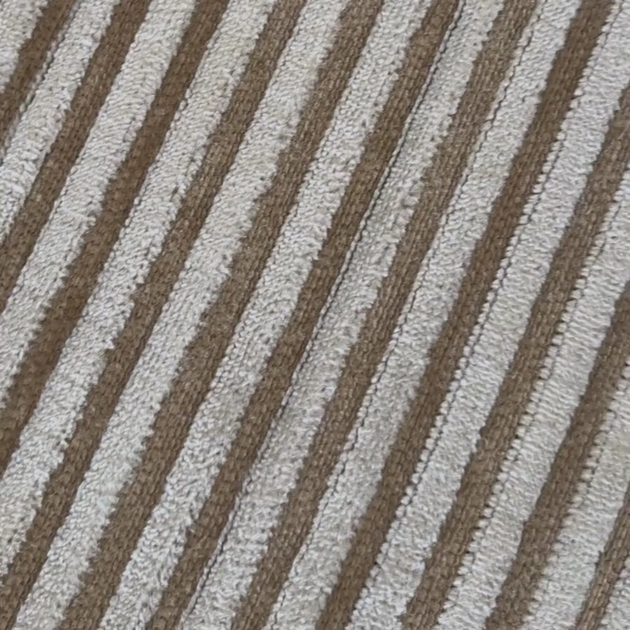 Seoul Beige Striped Indoor Outdoor Rug