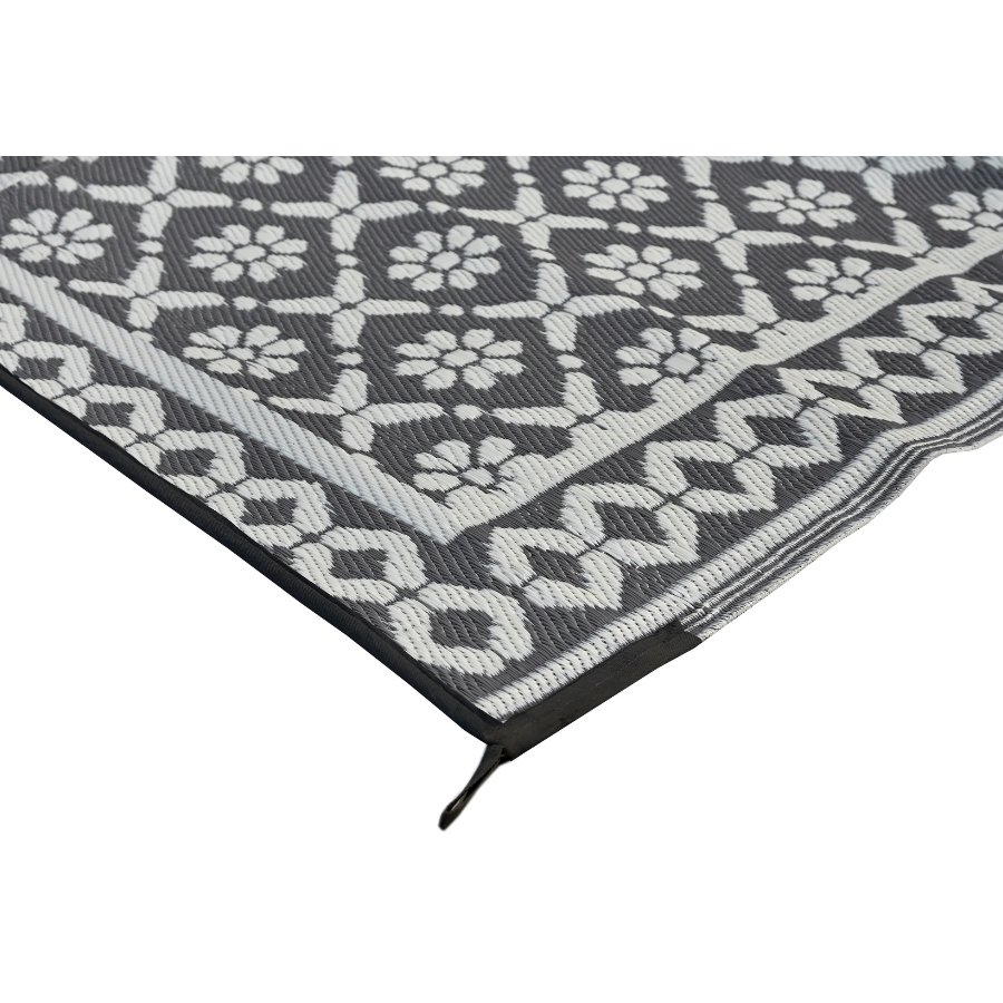 Ronda Grey Recycled Plastic Outdoor Large Rug - Recycled Plastic Rugs & Mats Fab Habitat