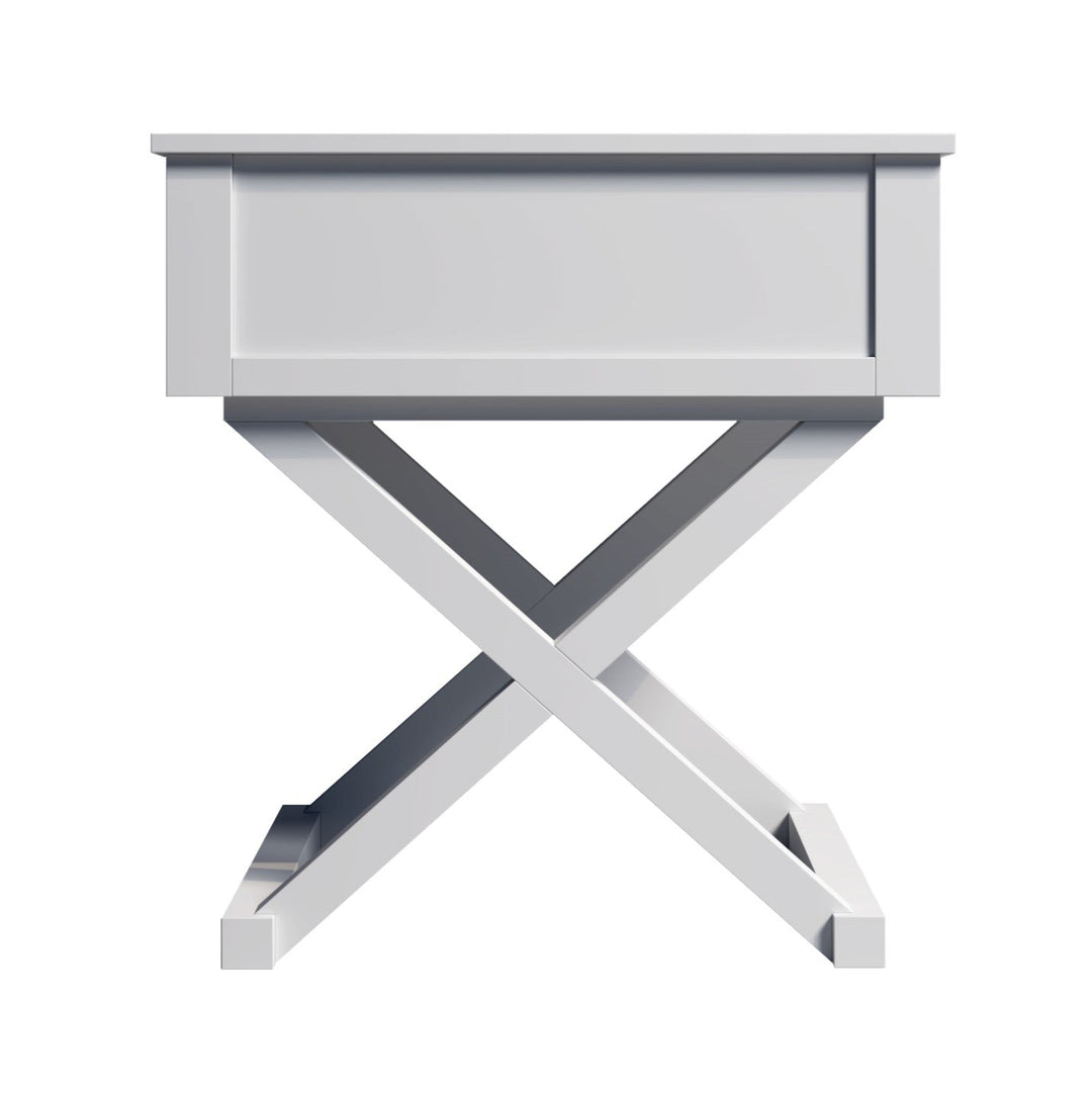Hakone White Bedside Table with 1 Drawer - Side Tables Fab Habitat