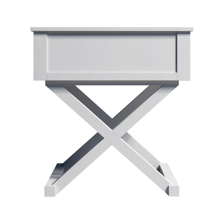 Hakone White Bedside Table with 1 Drawer - Side Tables Fab Habitat