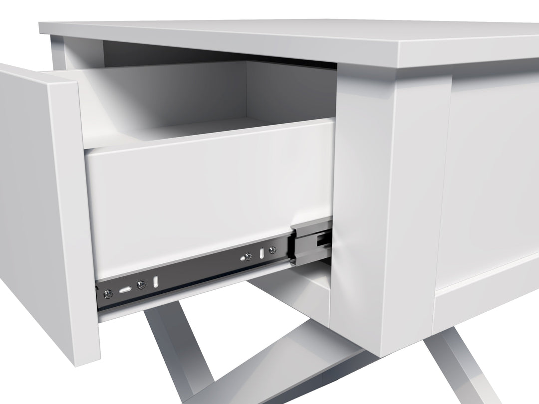 Hakone White Bedside Table with 1 Drawer - Side Tables Fab Habitat