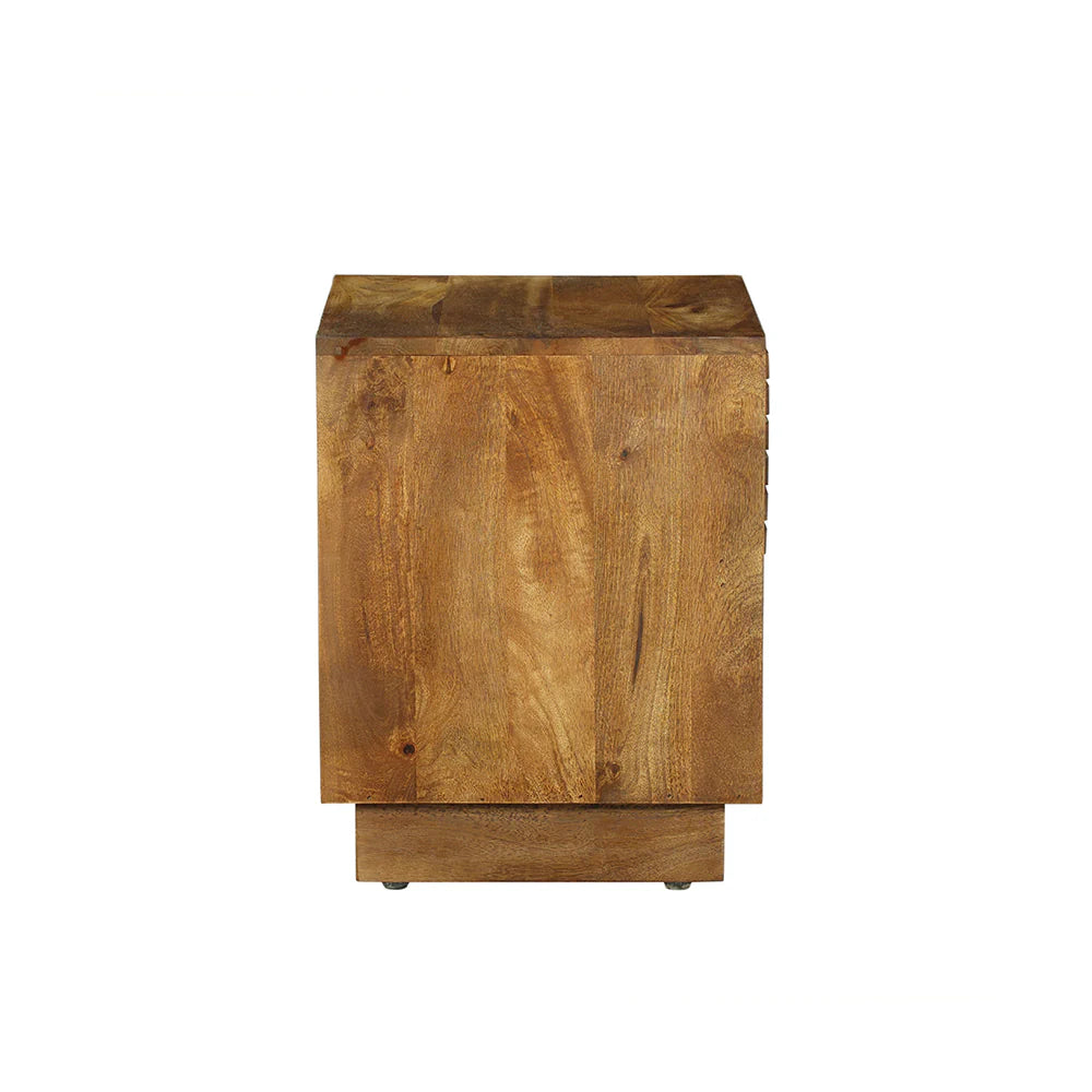 Leo Solid Wood Modern 2 Drawer Bedside Table - Fab Habitat , Side Tables, [product_size],