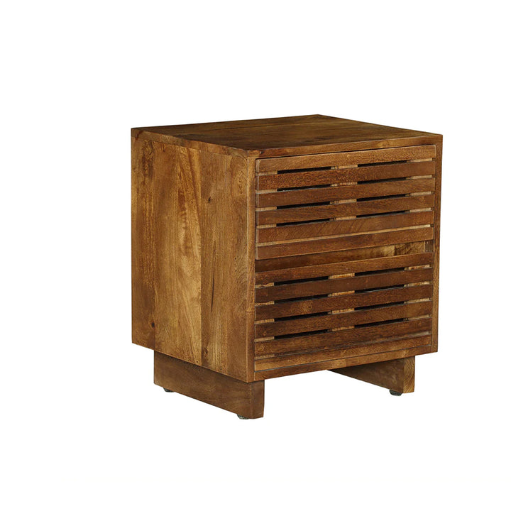 Leo Solid Wood Modern 2 Drawer Bedside Table - Fab Habitat , Side Tables, [product_size],