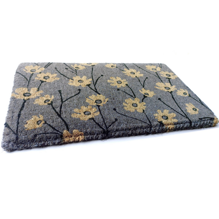 Wild Flowers 100% Coir Doormat - Fab Habitat , Doormats, [product_size],