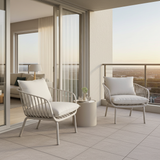 Owen Light Grey Outdoor Chair with Cushion - Set of 2