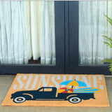 Sunshine PVC Backed Multicolour Long Coir Doormat - Fab Habitat , Doormats, 
